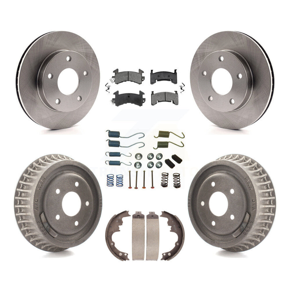 Front Rear Disc Brake Rotors Semi-Metallic Pads And Drum Kit (7Pc) For Chevrolet S10 GMC Sonoma Blazer Jimmy Oldsmobile Bravada Typhoon K8S-101987