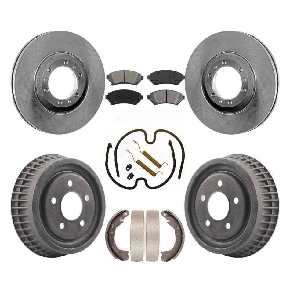 Front Rear Disc Brake Rotors Semi-Metallic Pads And Drum Kit (7Pc) For Buick Century Chevrolet Venture Pontiac Montana Oldsmobile Silhouette Trans Sport K8S-101999