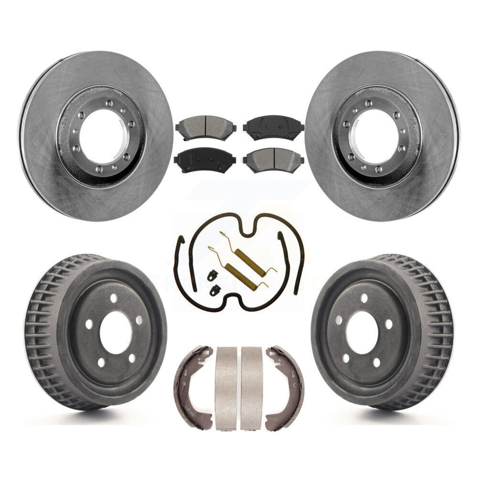 Front Rear Disc Brake Rotors Semi-Metallic Pads And Drum Kit (7Pc) For Buick Century Chevrolet Venture Pontiac Montana Oldsmobile Silhouette Trans Sport K8S-101999