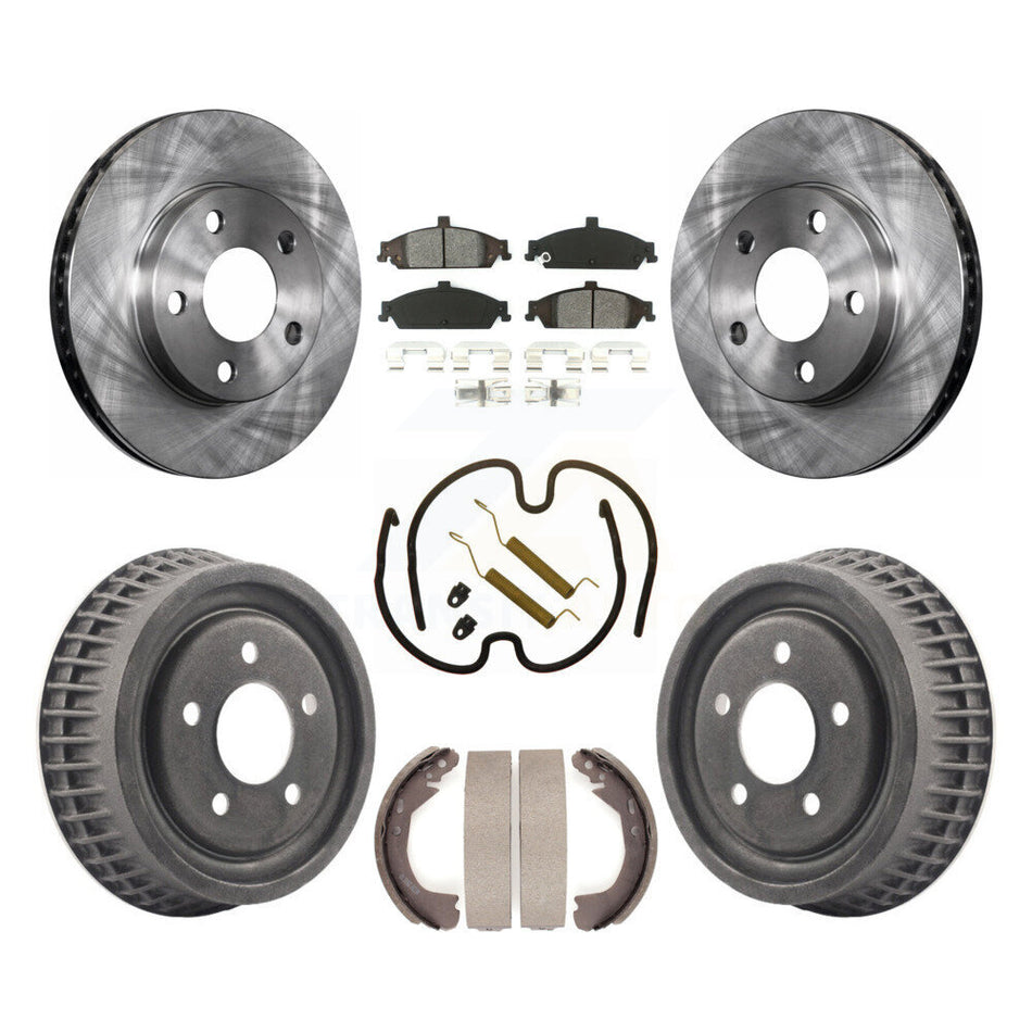 Front Rear Disc Brake Rotors Semi-Metallic Pads And Drum Kit (7Pc) For Chevrolet Pontiac Grand Am Malibu Classic Oldsmobile Alero Cutlass K8S-102002