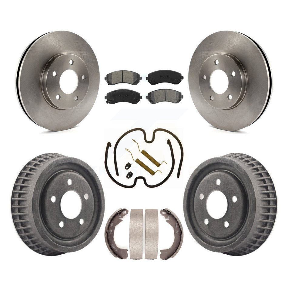 Front Rear Disc Brake Rotors Semi-Metallic Pads And Drum Kit (7Pc) For 2002-2004 Chevrolet Venture Pontiac Montana Oldsmobile Silhouette K8S-102007