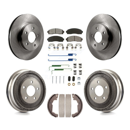 Front Rear Brake Rotors Semi-Metallic Pad Drum Kit (7Pc) For Saturn Vue Chevrolet Equinox K8S-102009