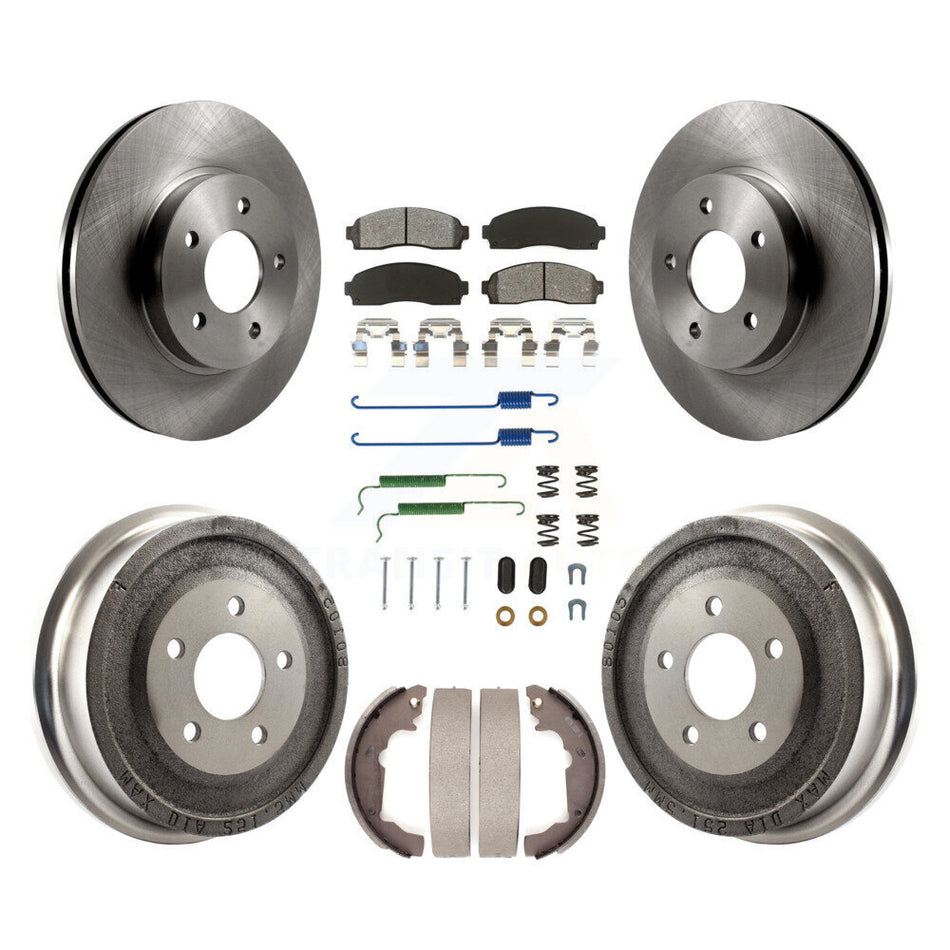Front Rear Brake Rotors Semi-Metallic Pad Drum Kit (7Pc) For Saturn Vue Chevrolet Equinox K8S-102009