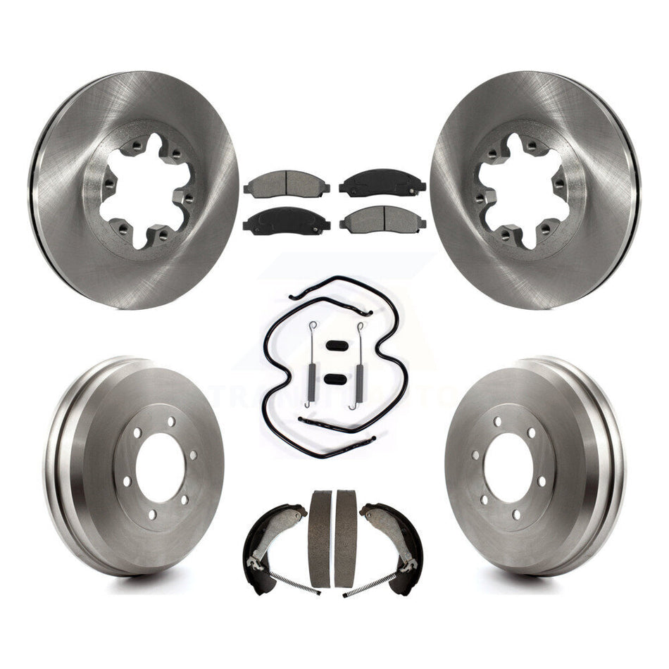Front Rear Disc Brake Rotors Semi-Metallic Pads And Drum Kit (7Pc) For Chevrolet Colorado GMC Canyon Isuzu i-290 i-280 i-370 i-350 K8S-102011