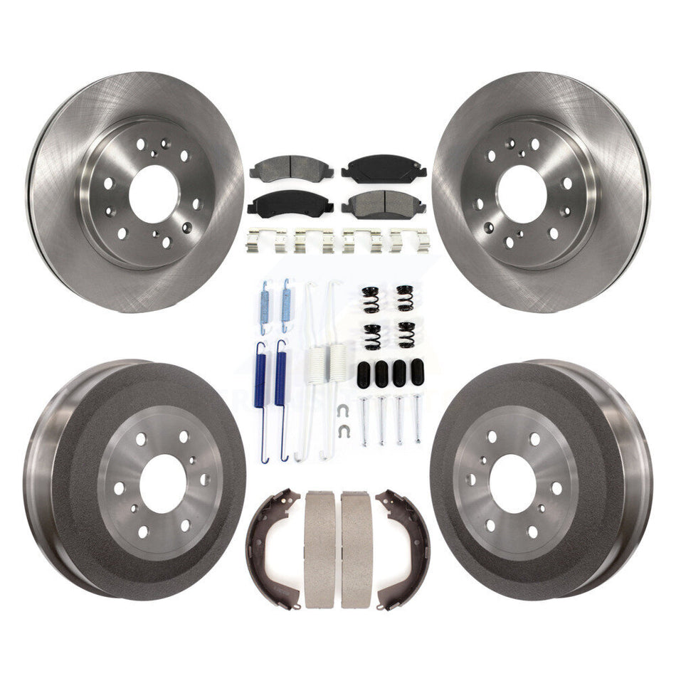 Front Rear Disc Brake Rotors Semi-Metallic Pads And Drum Kit (7Pc) For Chevrolet Silverado 1500 GMC Sierra K8S-102014