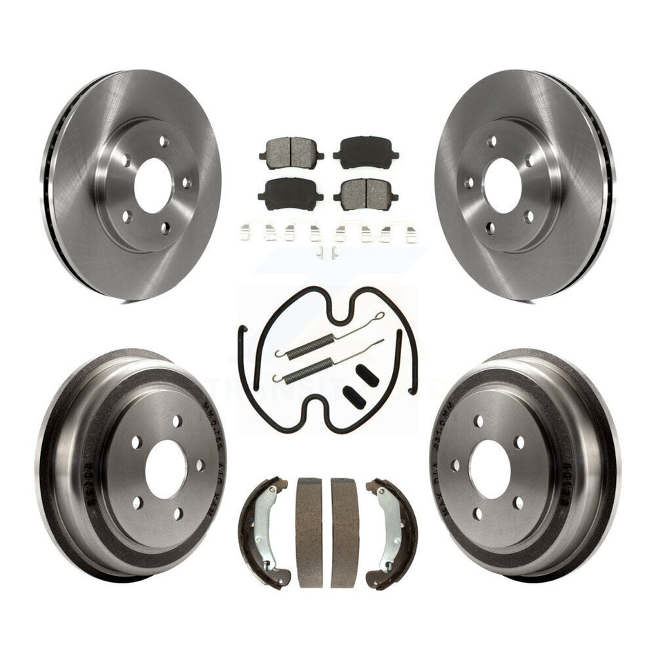 Front Rear Disc Brake Rotors Semi-Metallic Pads And Drum Kit (7Pc) For Chevrolet HHR K8S-102017