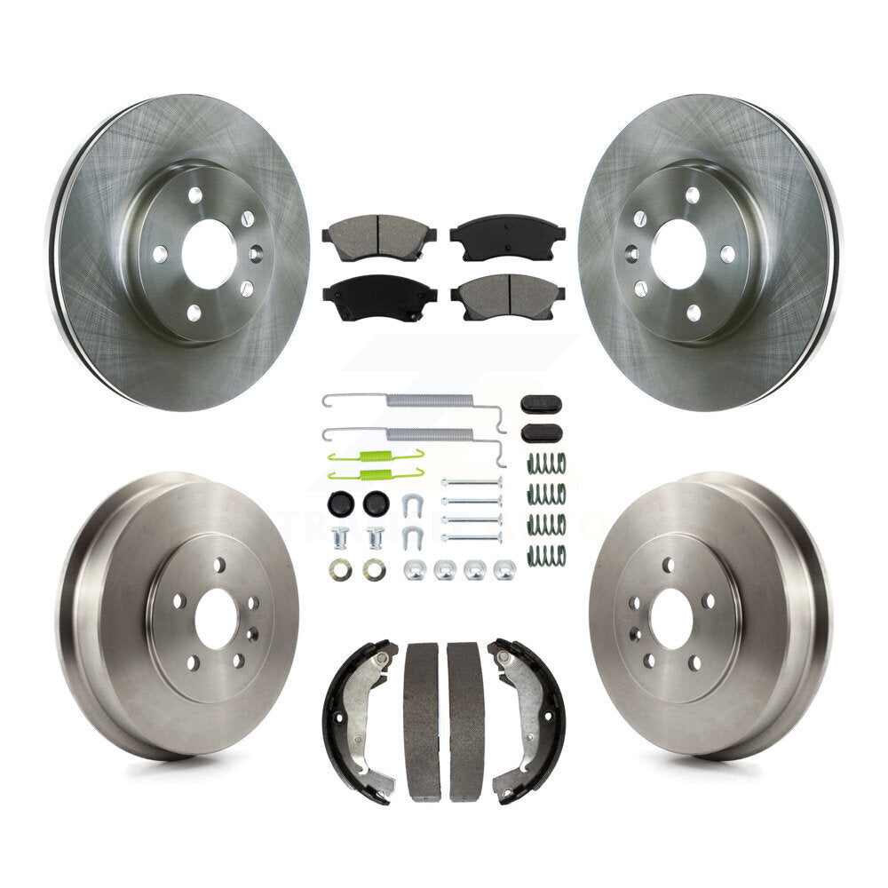 Front Rear Disc Brake Rotors Semi-Metallic Pad Drum Kit (7Pc) For Chevrolet Cruze Limited K8S-102020