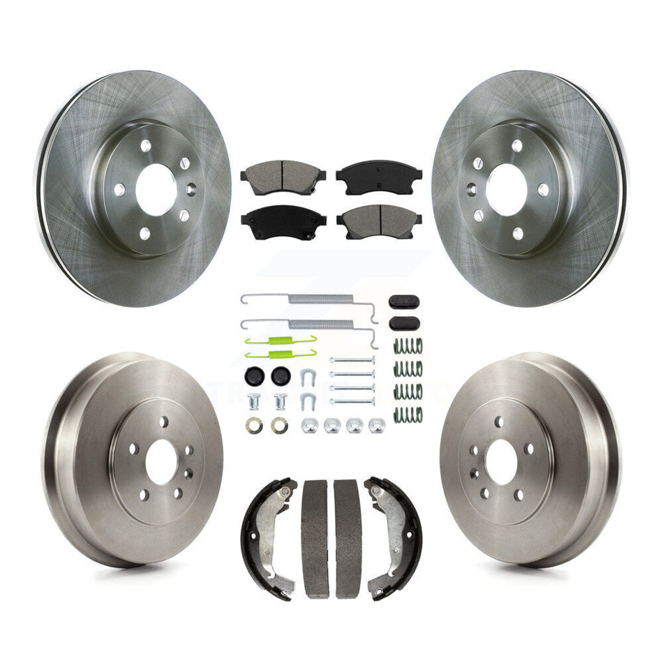Front Rear Disc Brake Rotors Semi-Metallic Pad Drum Kit (7Pc) For Chevrolet Cruze Limited K8S-102020