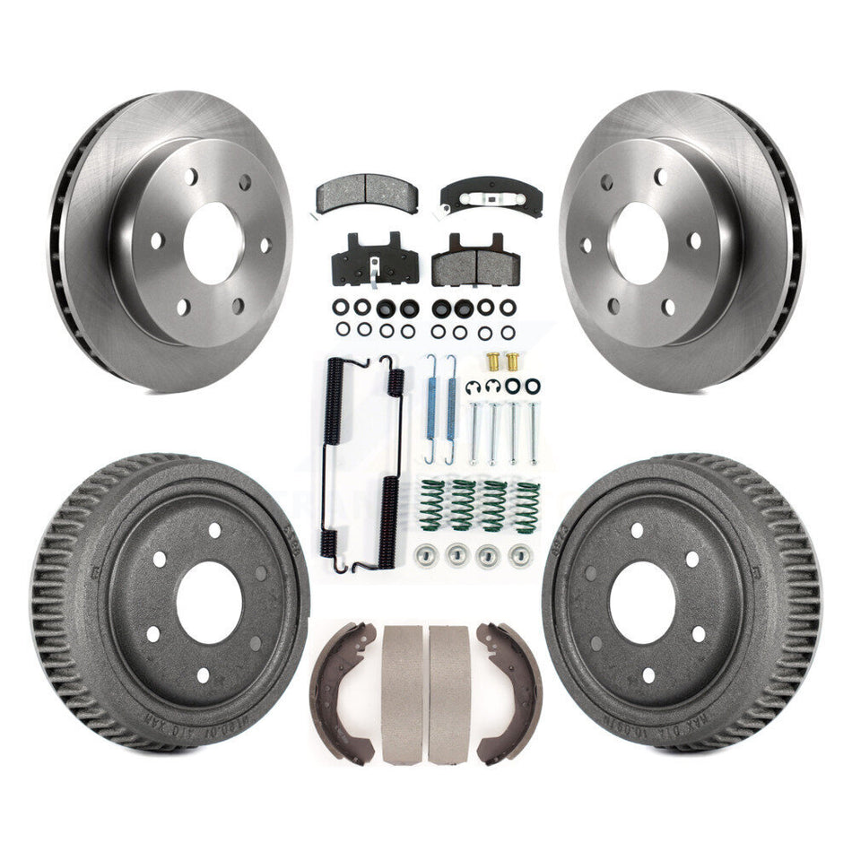 Front Rear Disc Brake Rotors Semi-Metallic Pads And Drum Kit (7Pc) For Chevrolet K1500 GMC Yukon Blazer K8S-102024