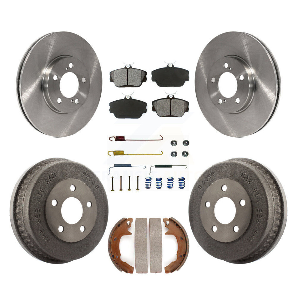 Front Rear Disc Brake Rotors Semi-Metallic Pads And Drum Kit (7Pc) For Ford Taurus Mercury Sable K8S-102036