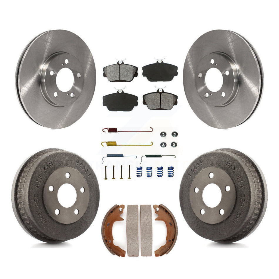 Front Rear Disc Brake Rotors Semi-Metallic Pads And Drum Kit (7Pc) For Ford Taurus Mercury Sable K8S-102036