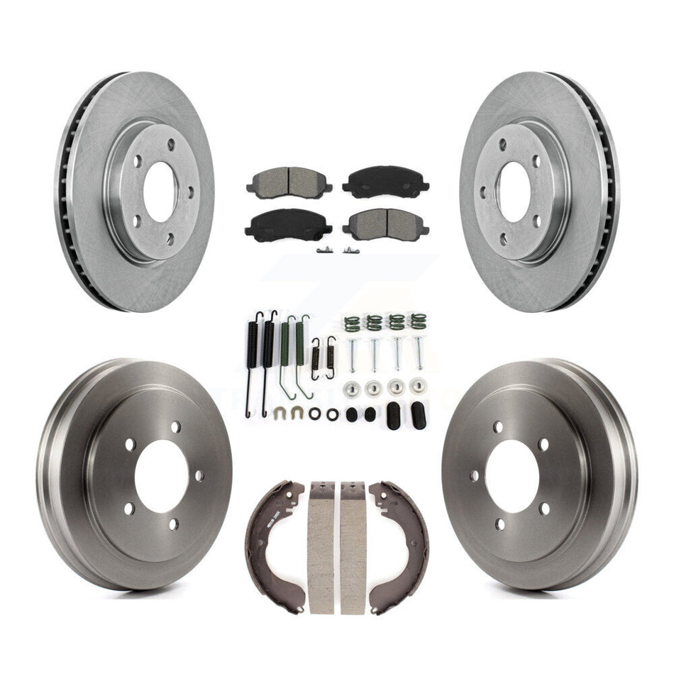 Front Rear Disc Brake Rotors Semi-Metallic Pads And Drum Kit (7Pc) For Dodge Caliber K8S-102071