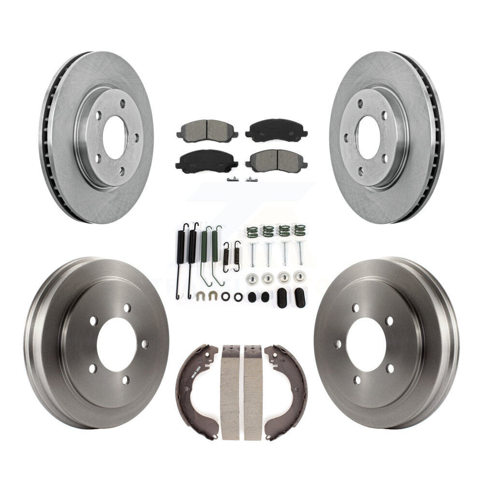 Front Rear Disc Brake Rotors Semi-Metallic Pads And Drum Kit (7Pc) For Dodge Caliber K8S-102071