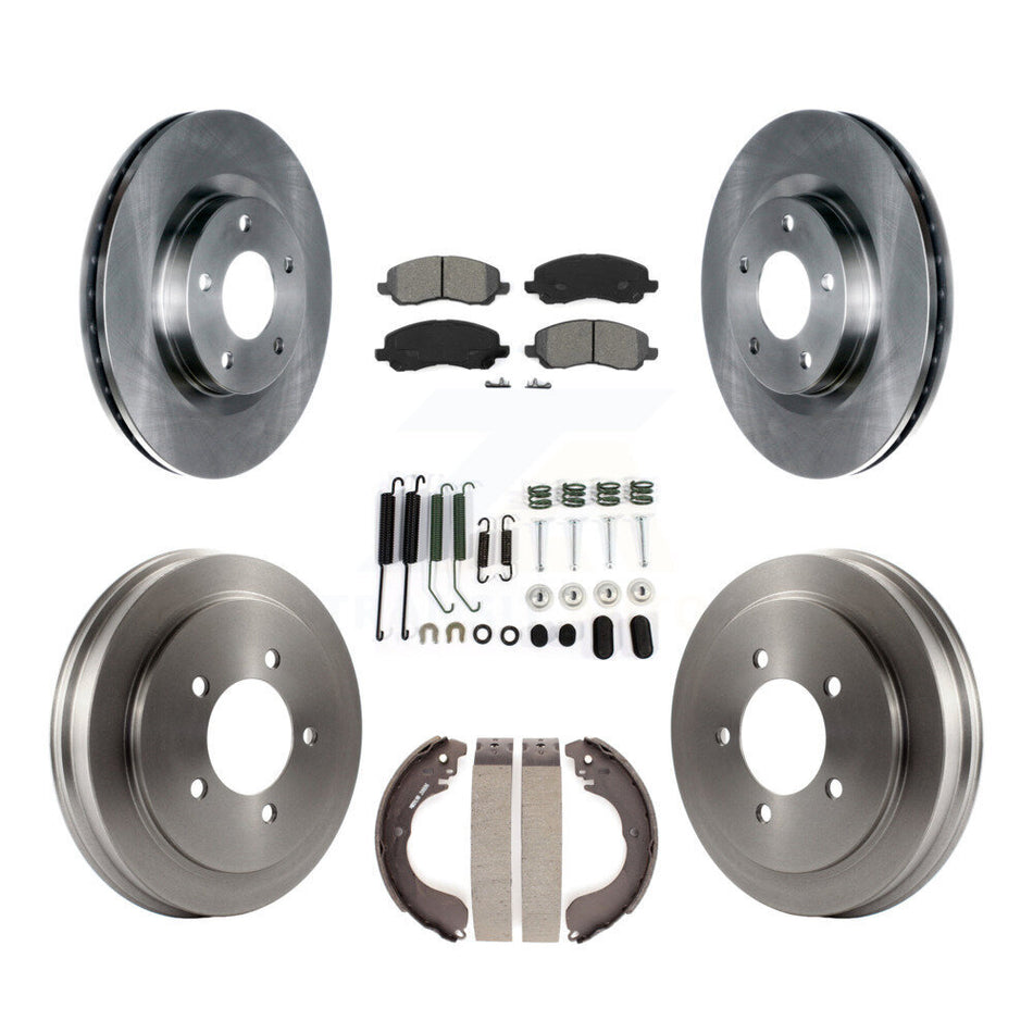 Front Rear Disc Brake Rotors Semi-Metallic Pads And Drum Kit (7Pc) For Jeep Patriot Compass Dodge Caliber Chrysler Sebring Avenger K8S-102073