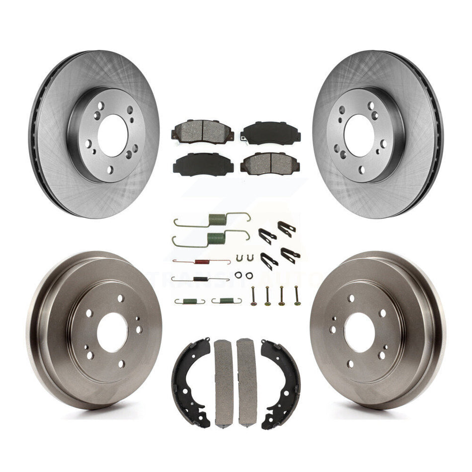 Front Rear Disc Brake Rotors Semi-Metallic Pads And Drum Kit (7Pc) For 1997-2001 Honda CR-V K8S-102074