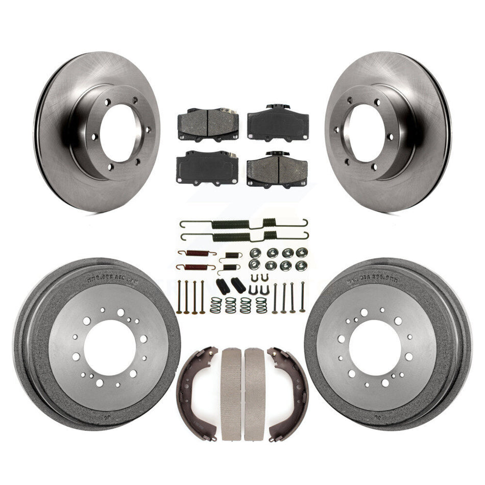Front Rear Disc Brake Rotors Semi-Metallic Pads And Drum Kit (7Pc) For Toyota Pickup 4Runner K8S-102078