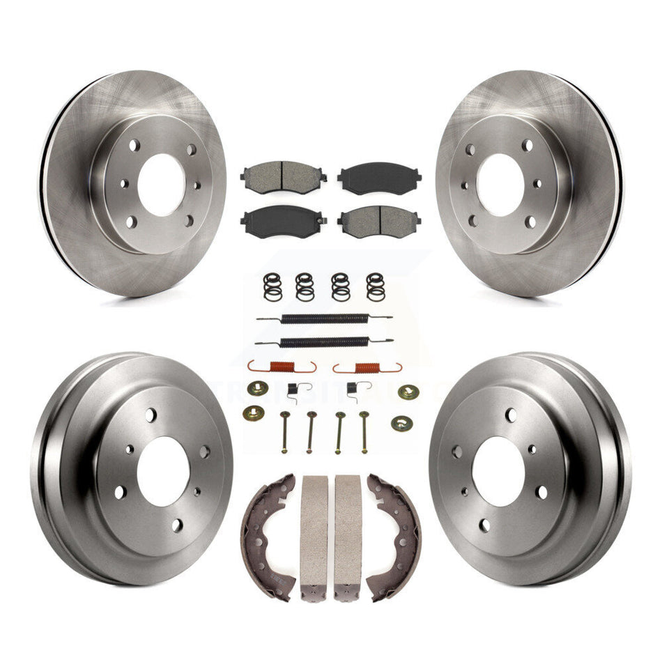 Front Rear Disc Brake Rotors Semi-Metallic Pads And Drum Kit (7Pc) For 2002-2006 Nissan Sentra 1.8L K8S-102080