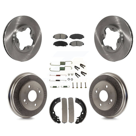 Front Rear Disc Brake Rotors Semi-Metallic Pads And Drum Kit (7Pc) For Honda Accord K8S-102090