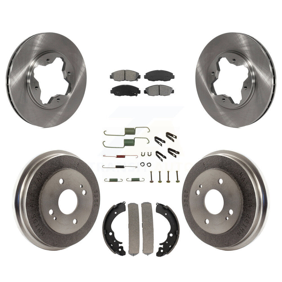Front Rear Disc Brake Rotors Semi-Metallic Pads And Drum Kit (7Pc) For Honda Accord K8S-102090