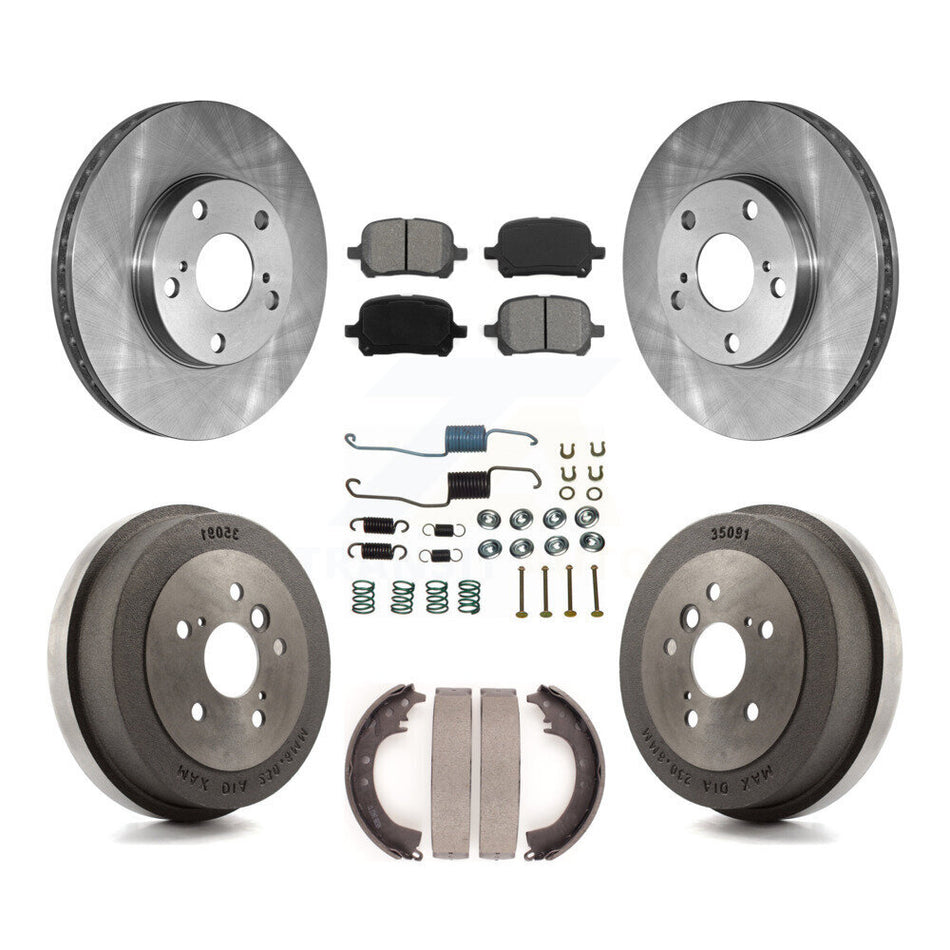 Front Rear Disc Brake Rotors Semi-Metallic Pads And Drum Kit (7Pc) For 2002-2003 Toyota Solara 2.4L K8S-102099