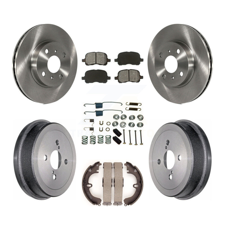 Front Rear Disc Brake Rotors Semi-Metallic Pads And Drum Kit (7Pc) For Toyota Corolla K8S-102104