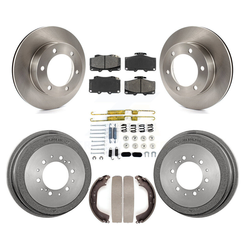 Front Rear Disc Brake Rotors Semi-Metallic Pads And Drum Kit (7Pc) For 1995-1998 Toyota Tacoma 4WD K8S-102109