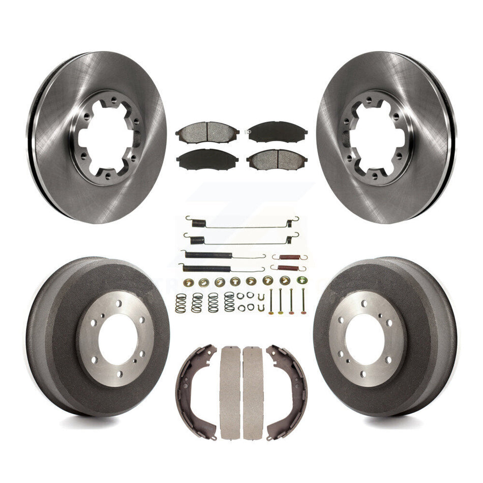 Front Rear Disc Brake Rotors Semi-Metallic Pads And Drum Kit (7Pc) For Nissan Xterra Frontier K8S-102114