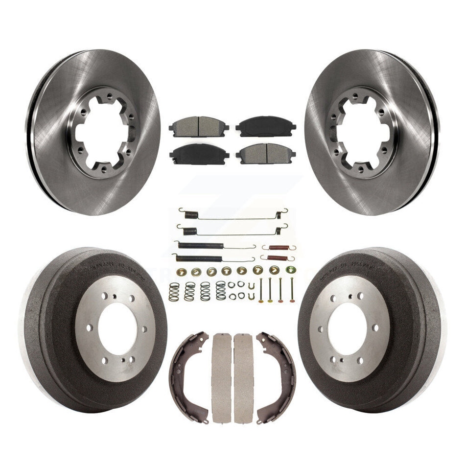 Front Rear Disc Brake Rotors Semi-Metallic Pads And Drum Kit (7Pc) For Nissan Pathfinder INFINITI QX4 K8S-102115