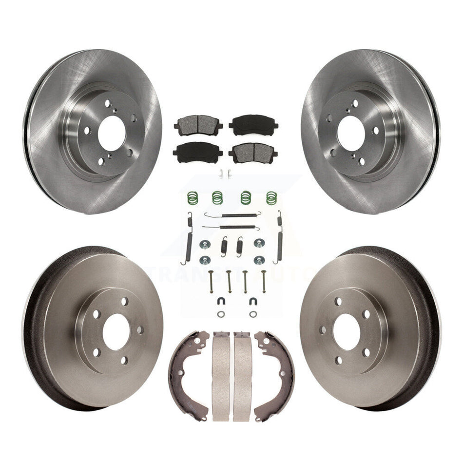 Front Rear Disc Brake Rotors Semi-Metallic Pads And Drum Kit (7Pc) For 1998-2002 Subaru Forester 4-Wheel ABS K8S-102116