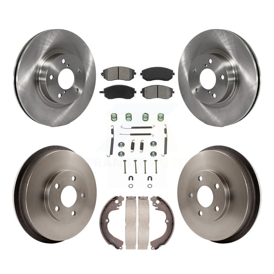 Front Rear Disc Brake Rotors Semi-Metallic Pads And Drum Kit (7Pc) For 2002-2003 Subaru Impreza Outback RS TS K8S-102117