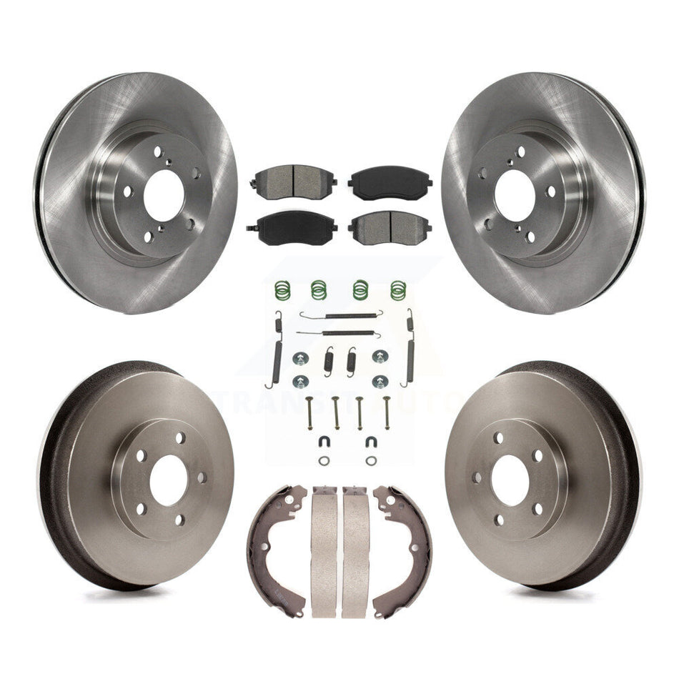 Front Rear Disc Brake Rotors Semi-Metallic Pads And Drum Kit (7Pc) For 2002-2003 Subaru Impreza Outback RS TS K8S-102117