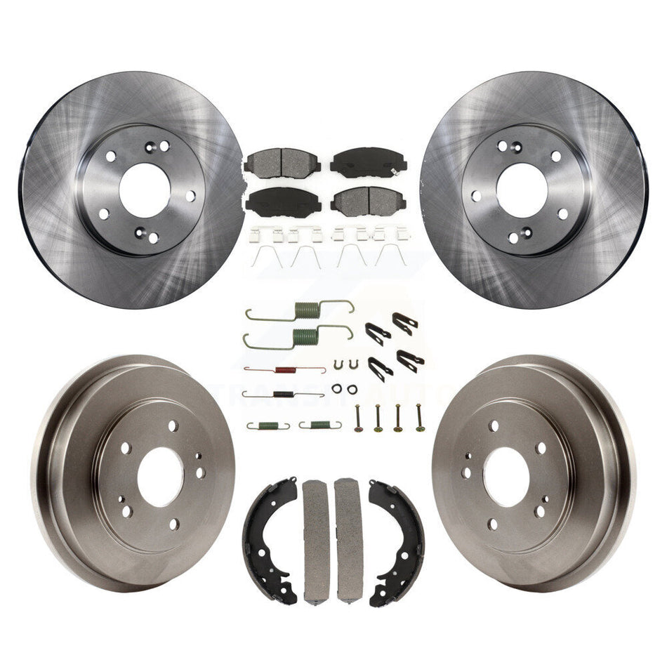 Front Rear Disc Brake Rotors Semi-Metallic Pads And Drum Kit (7Pc) For Honda Accord Fit K8S-102120
