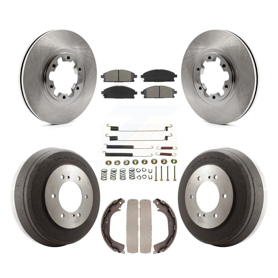 Front Rear Disc Brake Rotors Semi-Metallic Pads And Drum Kit (7Pc) For Nissan Pathfinder INFINITI QX4 K8S-102123