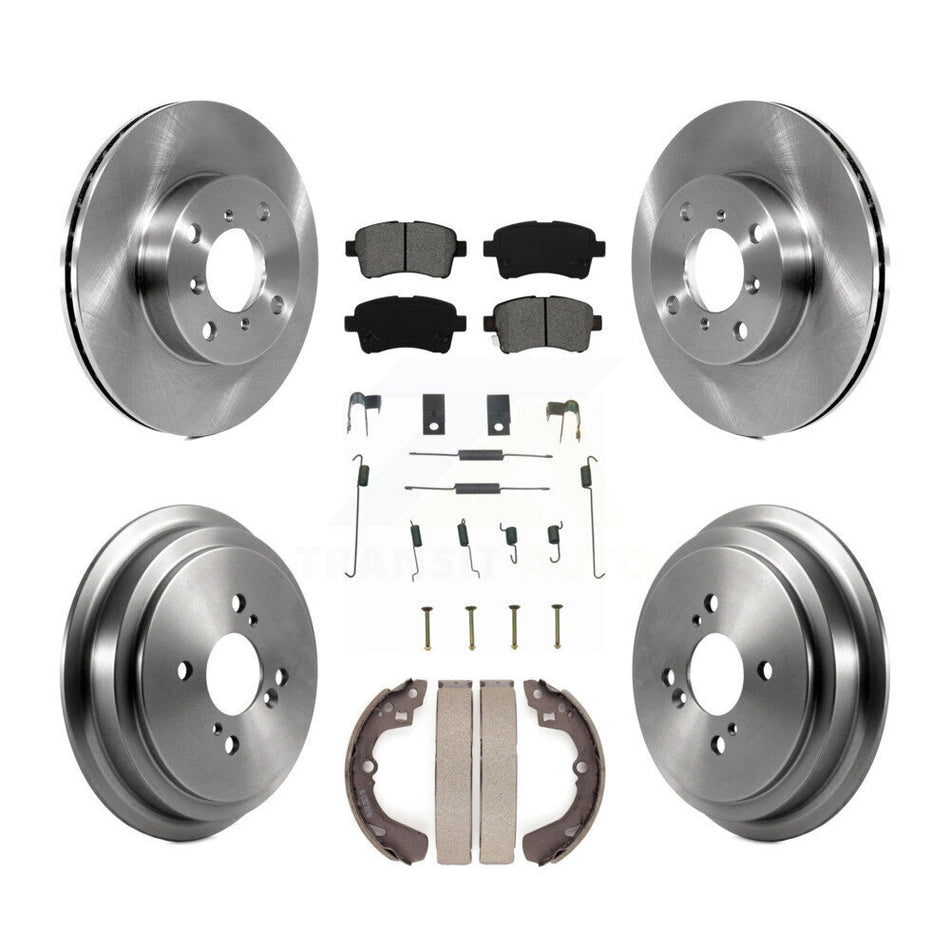 Front Rear Disc Brake Rotors Semi-Metallic Pads And Drum Kit (7Pc) For 2002-2005 Suzuki Aerio K8S-102139