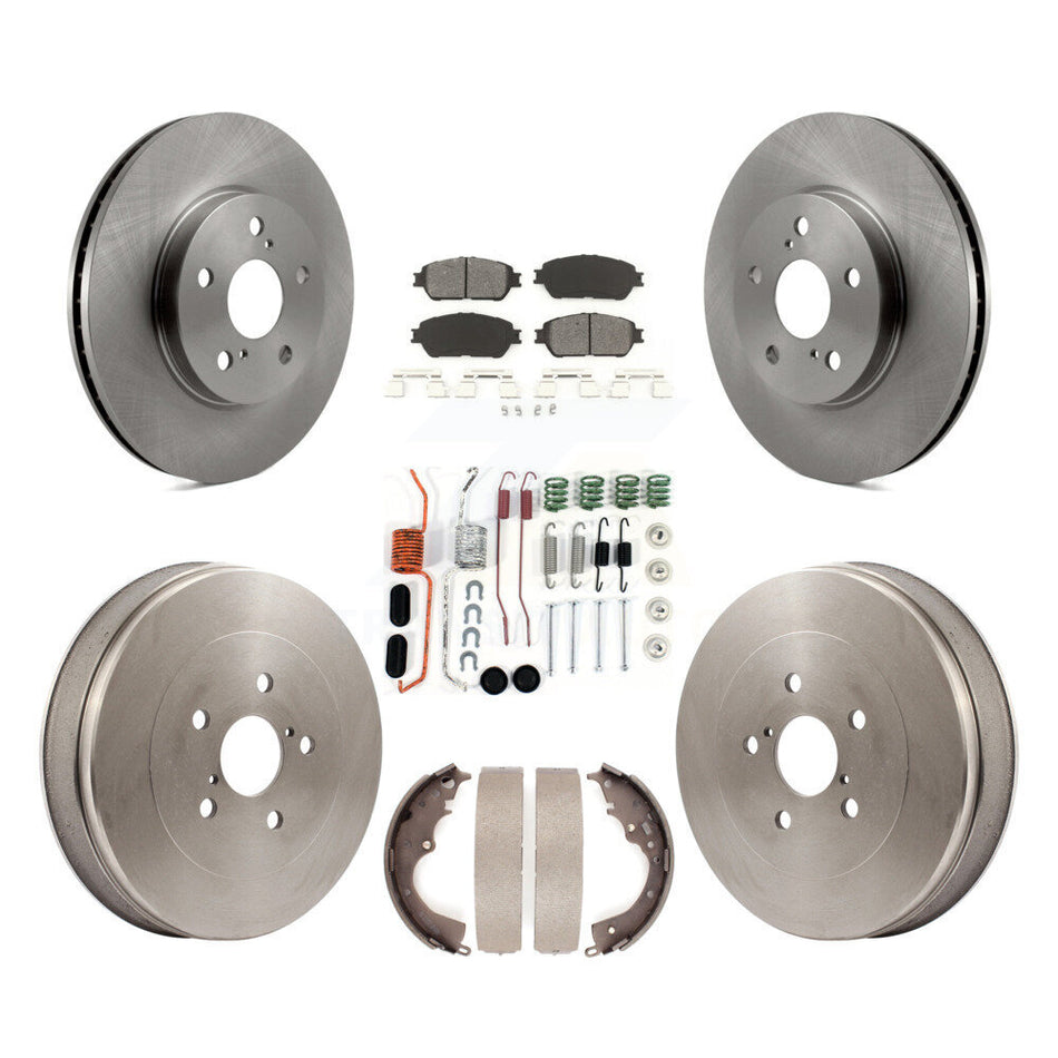 Front Rear Disc Brake Rotors Semi-Metallic Pads And Drum Kit (7Pc) For 2004-2010 Toyota Sienna K8S-102144