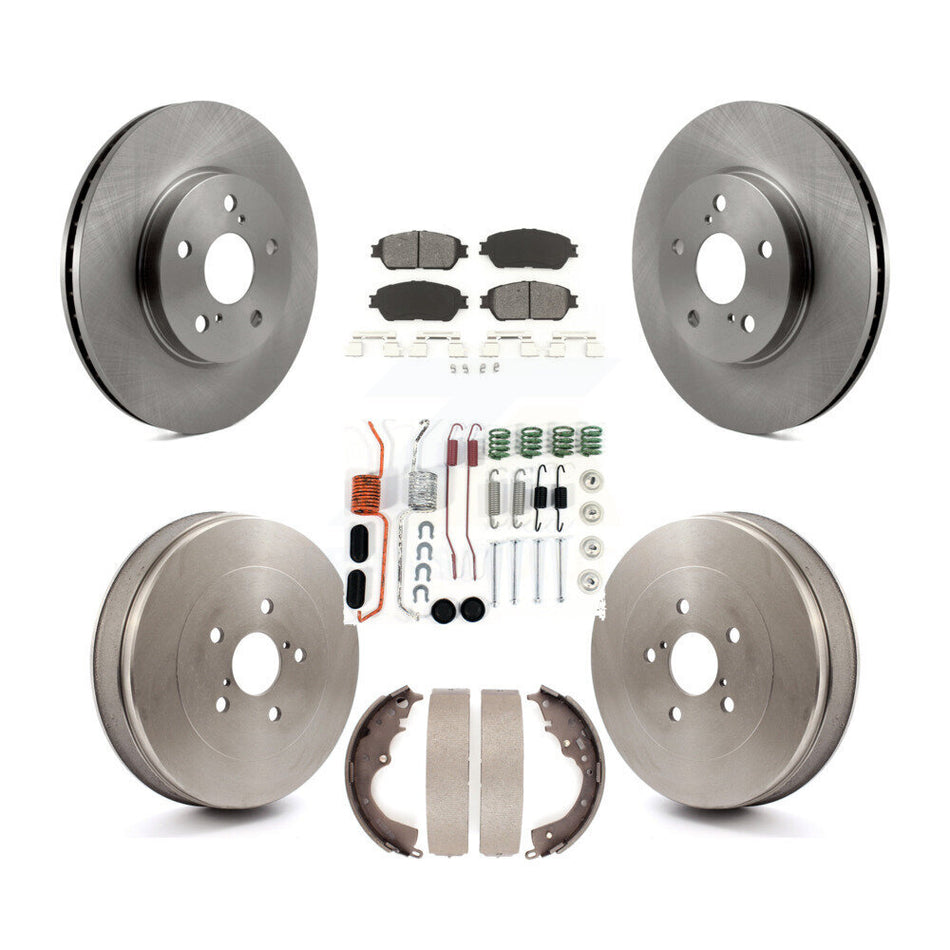 Front Rear Disc Brake Rotors Semi-Metallic Pads And Drum Kit (7Pc) For 2004-2010 Toyota Sienna K8S-102144