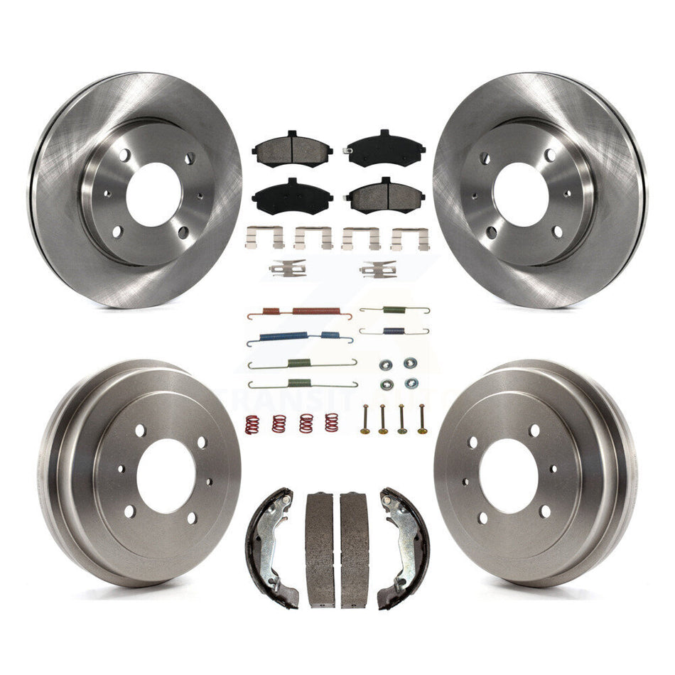 Front Rear Disc Brake Rotors Semi-Metallic Pads And Drum Kit (7Pc) For Hyundai Elantra rear brakes K8S-102149