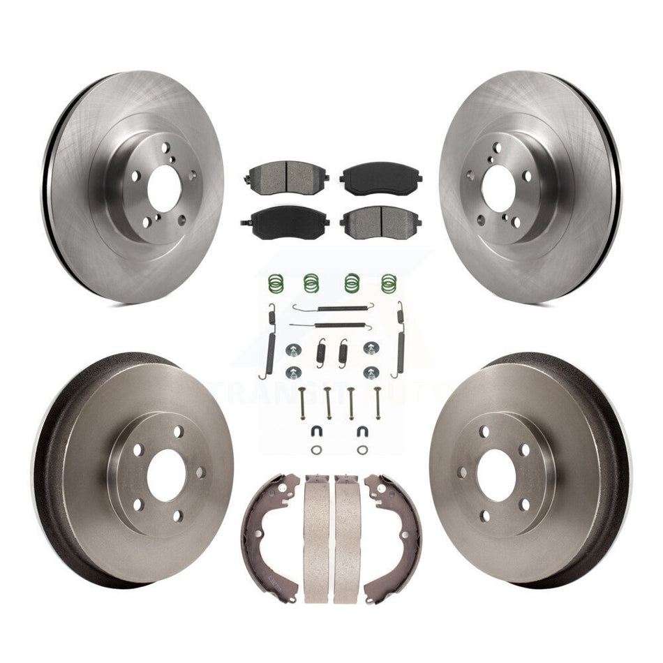 Front Rear Disc Brake Rotors Semi-Metallic Pads And Drum Kit (7Pc) For Subaru Forester Impreza K8S-102151
