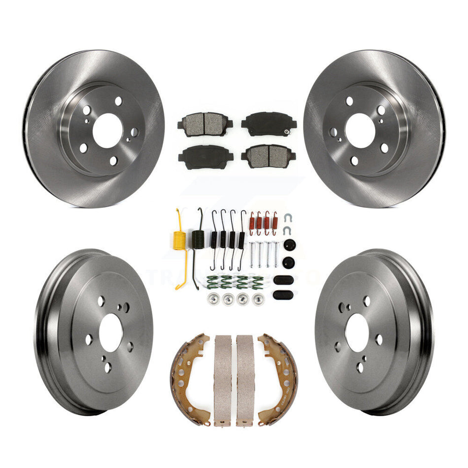 Front Rear Disc Brake Rotors Semi-Metallic Pads And Drum Kit (7Pc) For 2004-2007 Toyota Prius K8S-102157