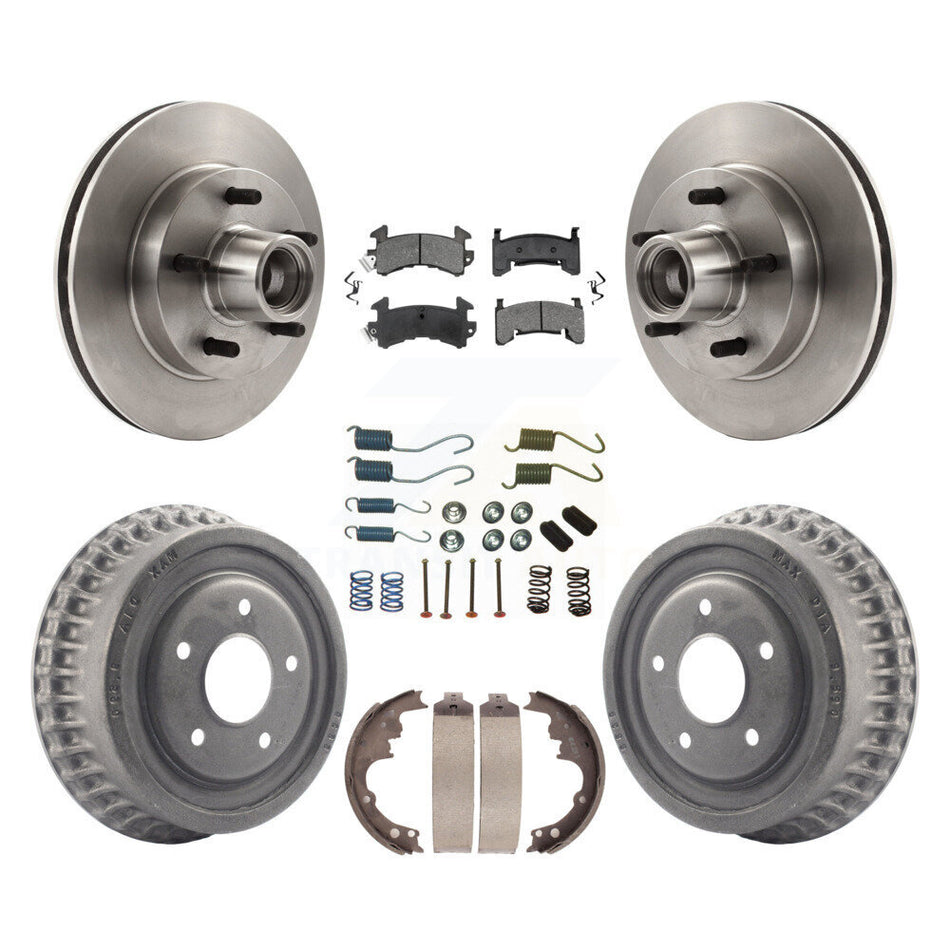 Front Rear Brake Rotors Semi-Metallic Pad Drum Kit (7Pc) For Chevrolet S10 Camaro Pontiac Monte Carlo GMC Firebird Blazer El Camino Buick Regal S15 Oldsmobile Cutlass Supreme K8S-102177
