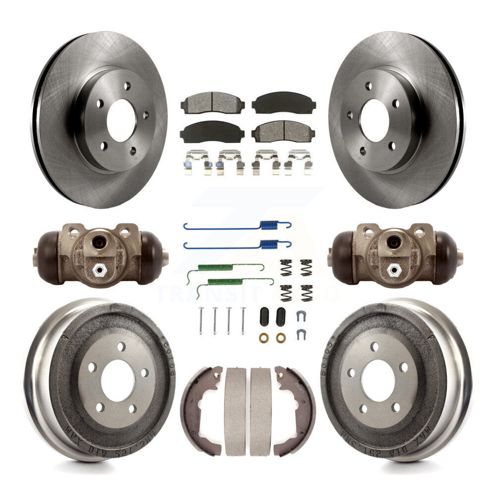 Front Rear Brake Rotors Semi-Metallic Pad Drum Kit (9Pc) For Chevrolet Equinox Saturn Vue K8S-102215
