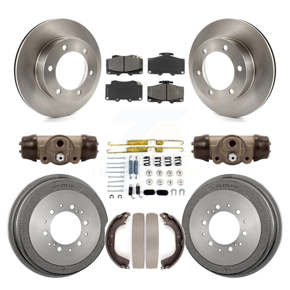 Front Rear Disc Brake Rotors Semi-Metallic Pads And Drum Kit (9Pc) For 1995-1998 Toyota Tacoma 4WD K8S-102241