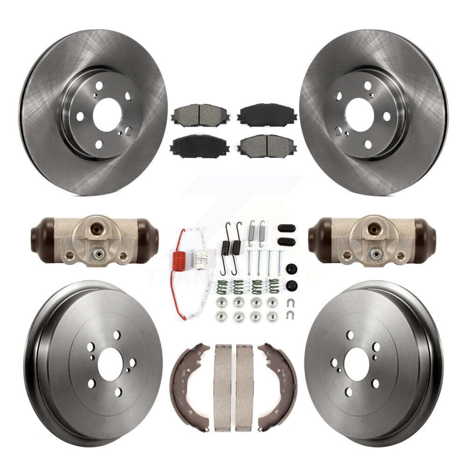 Front Rear Disc Brake Rotors Semi-Metallic Pads And Drum Kit (9Pc) For 2009-2013 Toyota Corolla K8S-102248