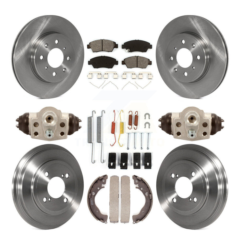 Front Rear Disc Brake Rotors Semi-Metallic Pads And Drum Kit (9Pc) For 2015-2019 Honda Fit K8S-102251