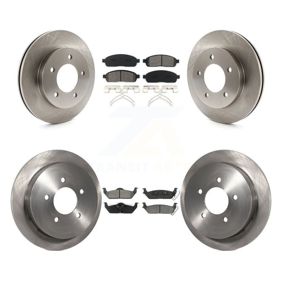 Front Rear Disc Brake Rotors And Semi-Metallic Pads Kit For 2004 Ford F-150 4WD With 5 Lug Wheels 11th Digit Of Vin Is C K8S-102262