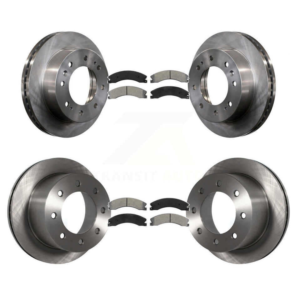 Front Rear Disc Brake Rotors And Semi-Metallic Pads Kit For 2011-2019 Chevrolet Silverado 3500 HD GMC Sierra With Dual Wheels K8S-102277