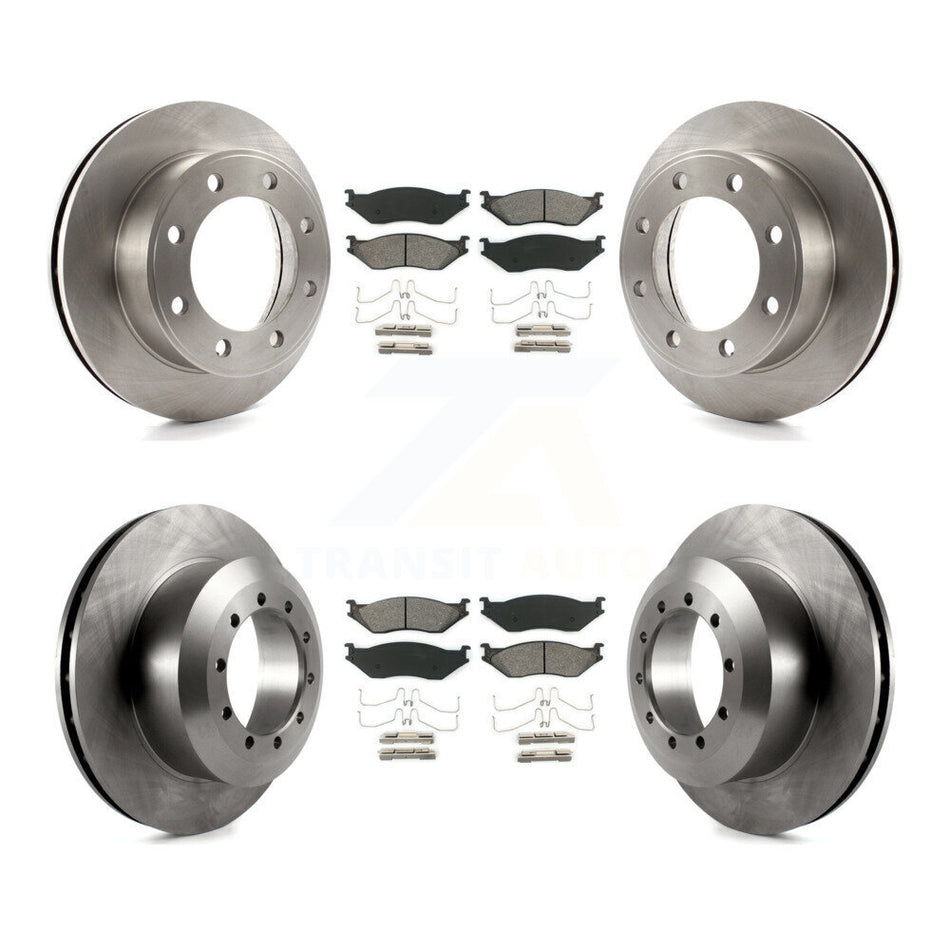 Front Rear Disc Brake Rotors And Semi-Metallic Pads Kit For Ford F-450 Super Duty F-550 K8S-102280