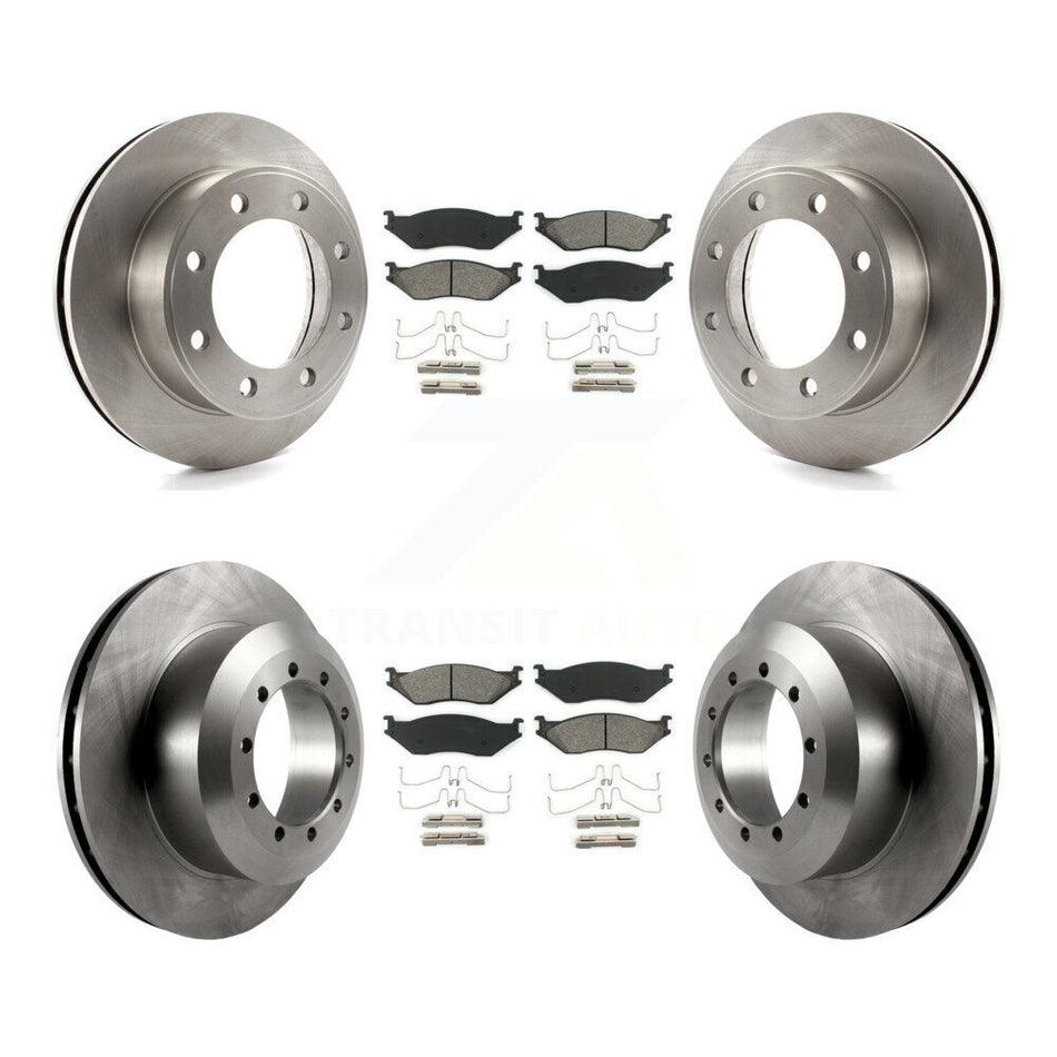 Front Rear Disc Brake Rotors And Semi-Metallic Pads Kit For Ford F-450 Super Duty F-550 K8S-102280