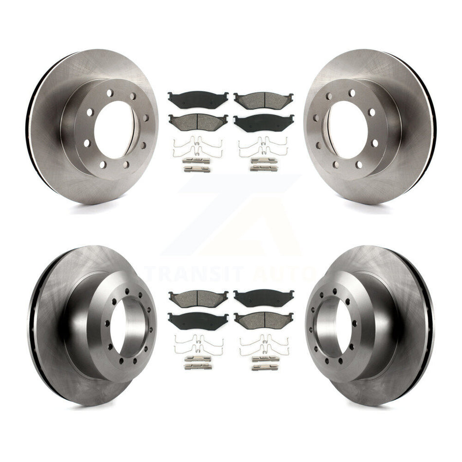 Front Rear Disc Brake Rotors And Semi-Metallic Pads Kit For Ford E-550 Super Duty F-450 F-550 Econoline K8S-102281
