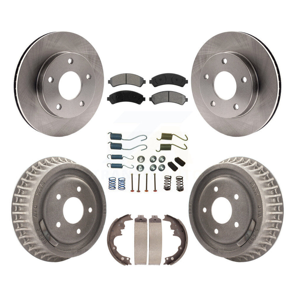 Front Rear Disc Brake Rotors Semi-Metallic Pads And Drum Kit (7Pc) For 1997-1997 Chevrolet Blazer GMC Jimmy 4WD with rear brakes K8S-102290
